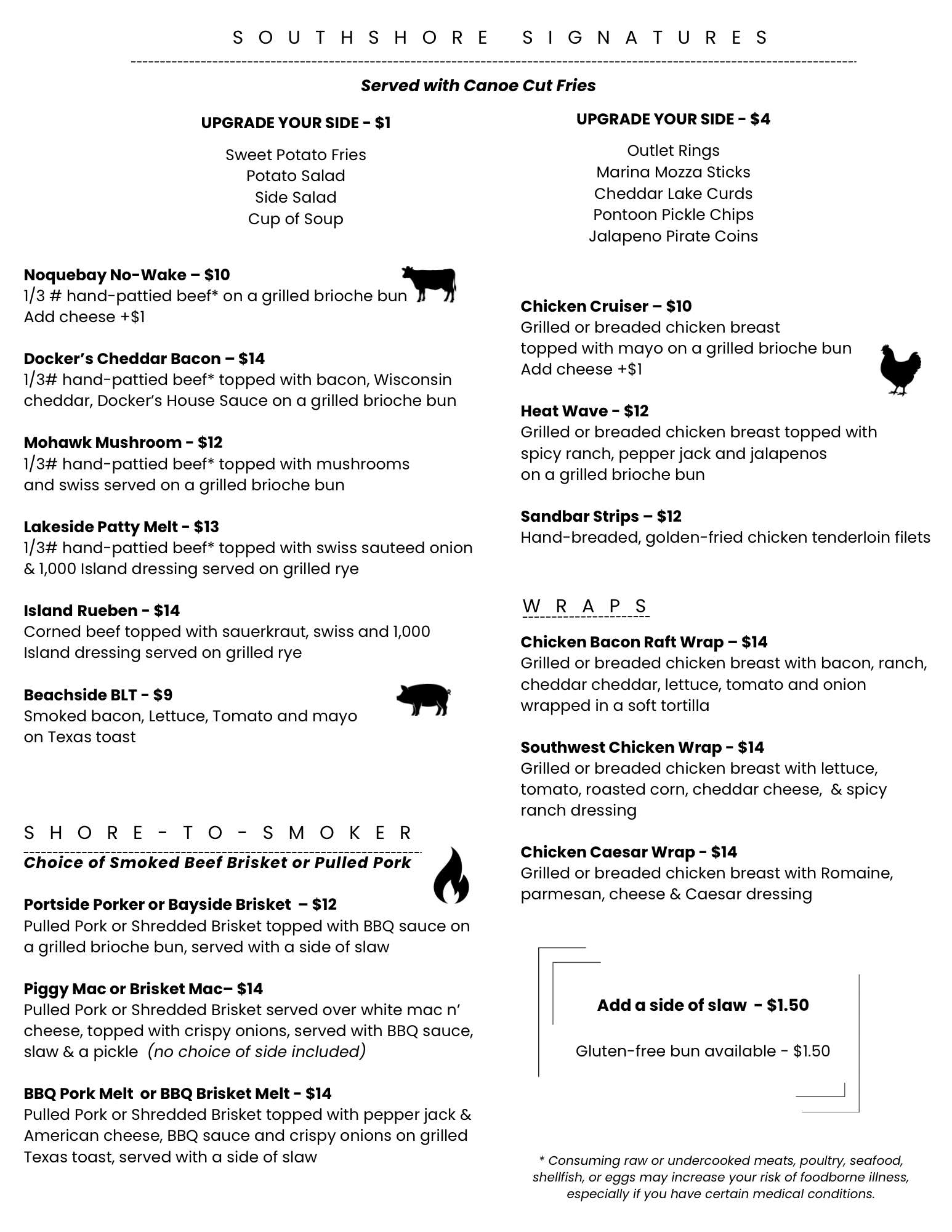 Dockers on the Bay - Signature Dishes - Menu 2026
